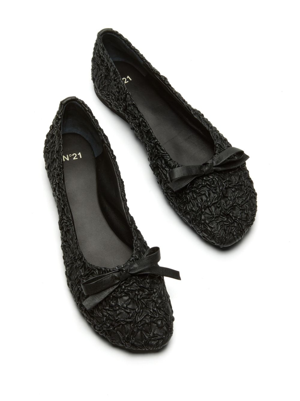 cloqué leather ballerina shoes - 5