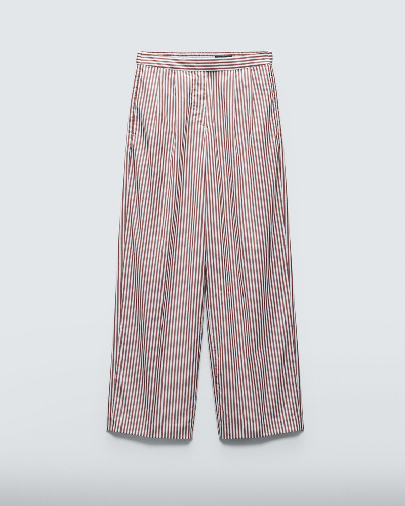 Lacey Stripe Cotton Poplin Pant Relaxed Fit - 1