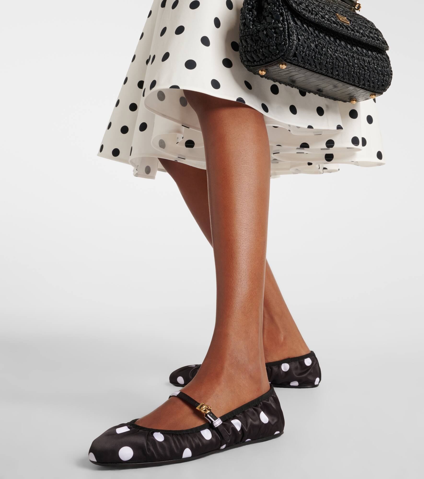 Odette polka-dot satin ballet flats - 7