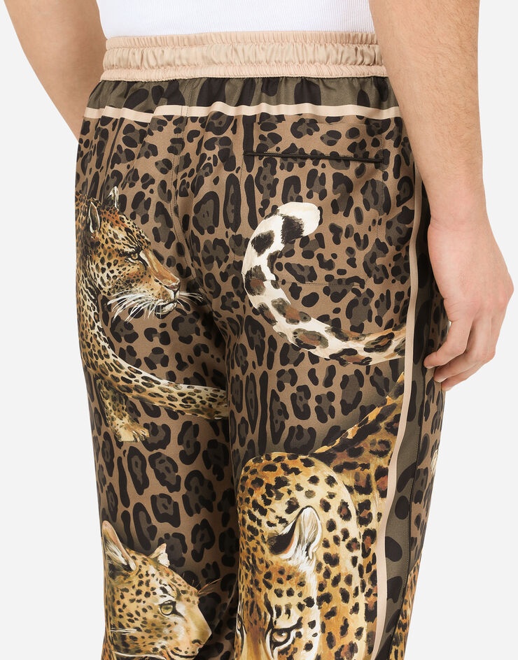 Silk pajama pants with leopard print - 5