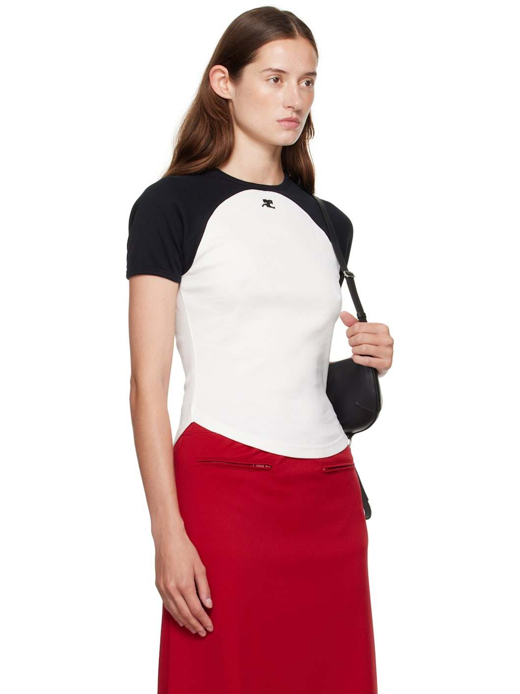 White & Black Circle Contrast T-shirt - 2