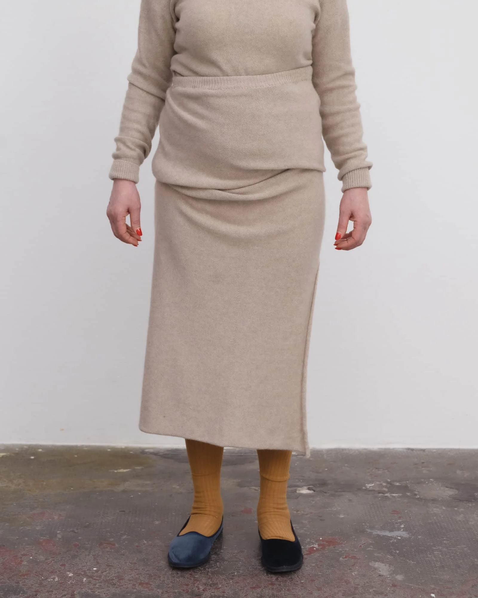 Tier Midi Skirt - Recycled Cashmere - 1