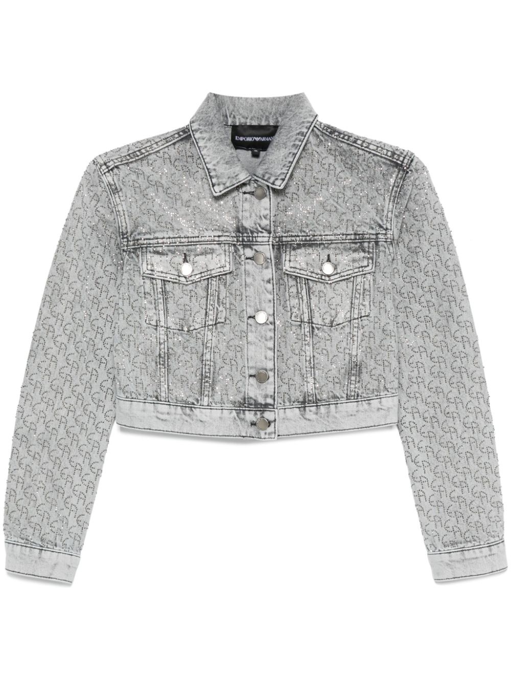 monogram-patterned denim jacket - 1