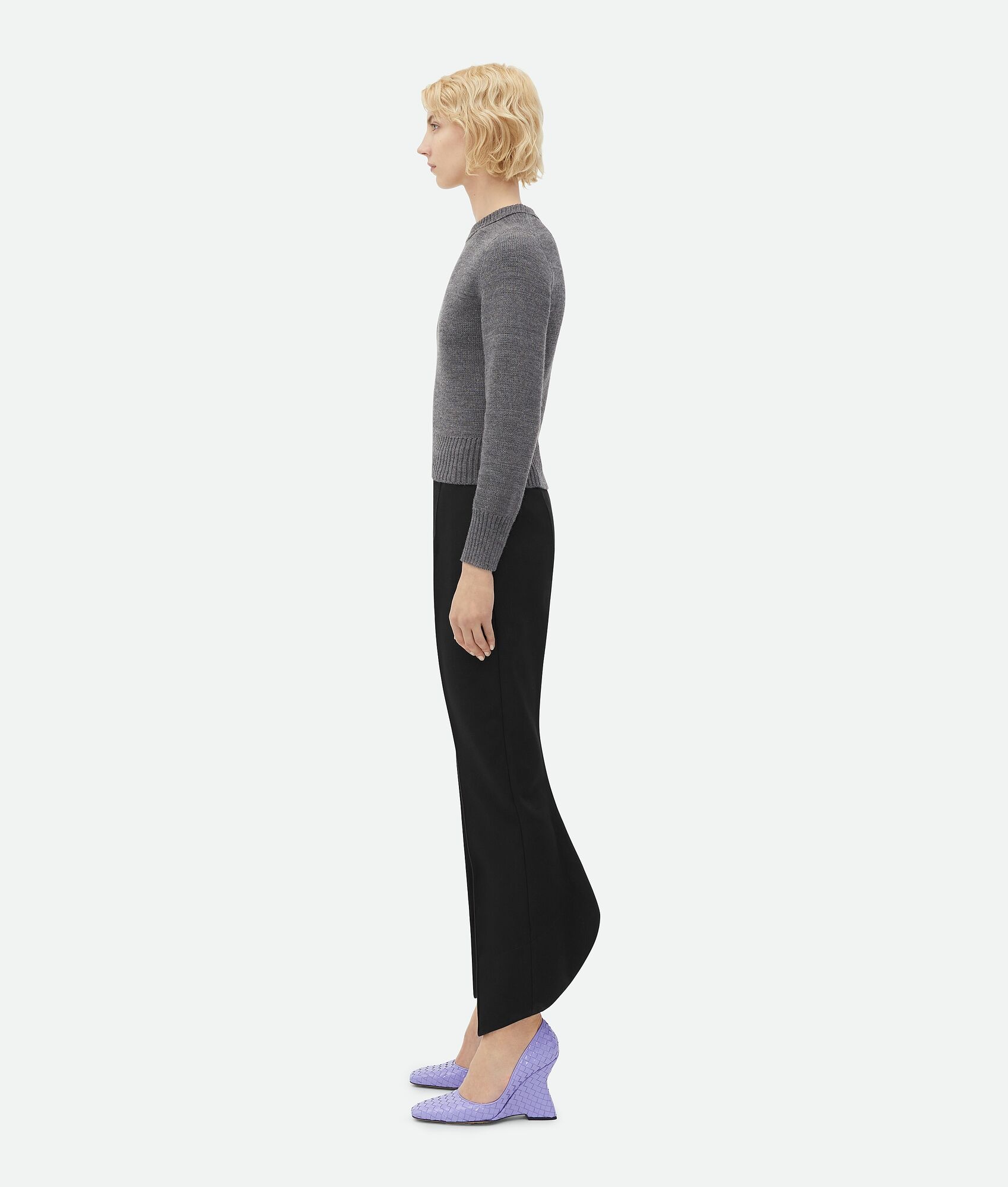 Curved Shape Cotton Trousers - 2