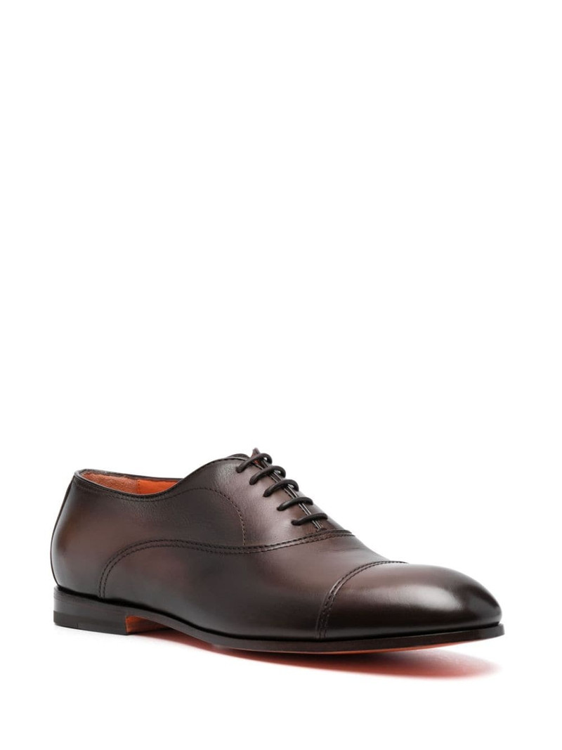 Santoni almond-toe leather oxford shoes outlook
