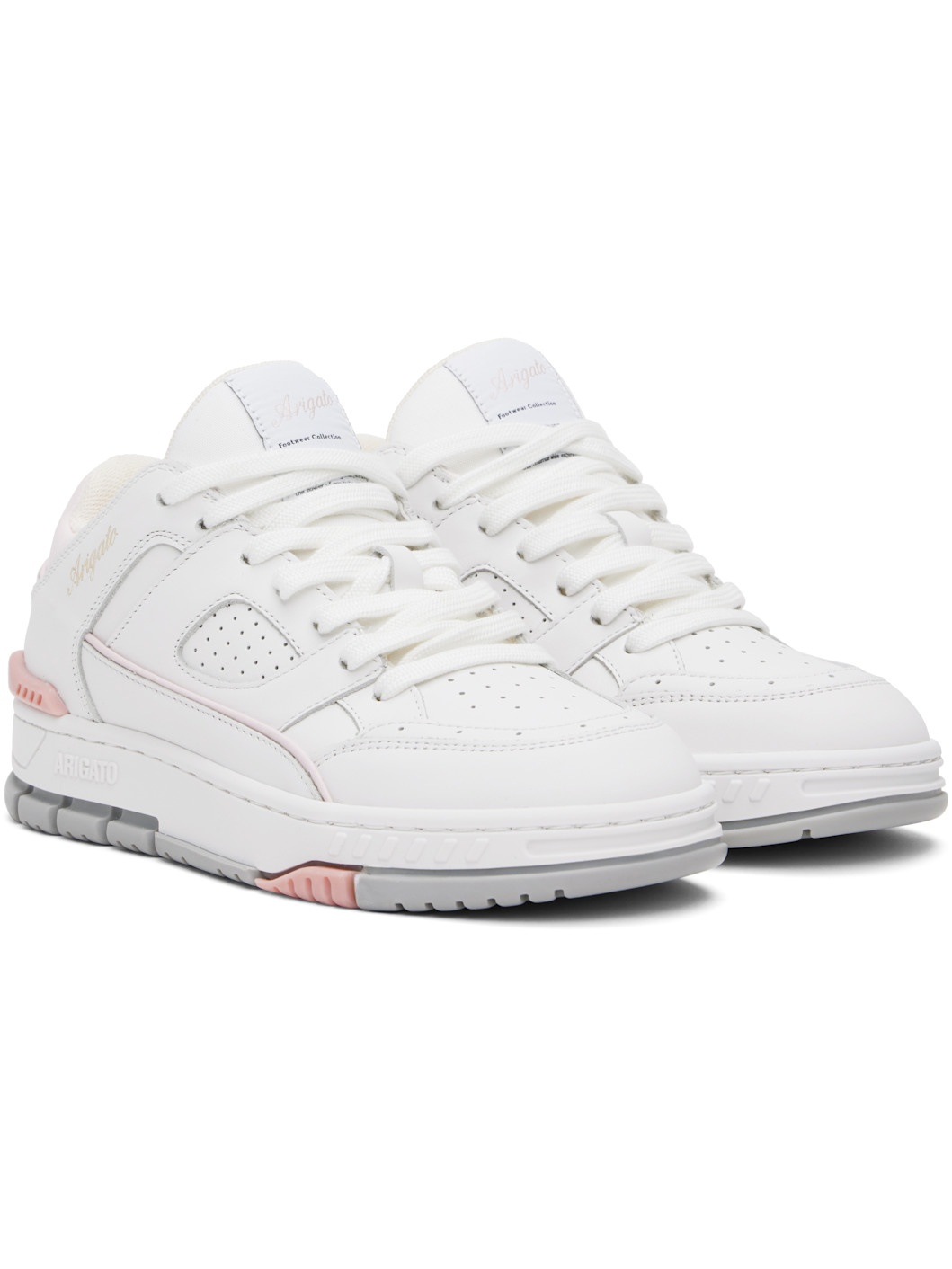 White & Pink Area Lo Sneakers - 4