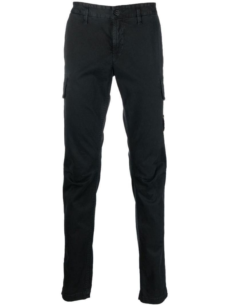 slim-cut cargo trousers - 1