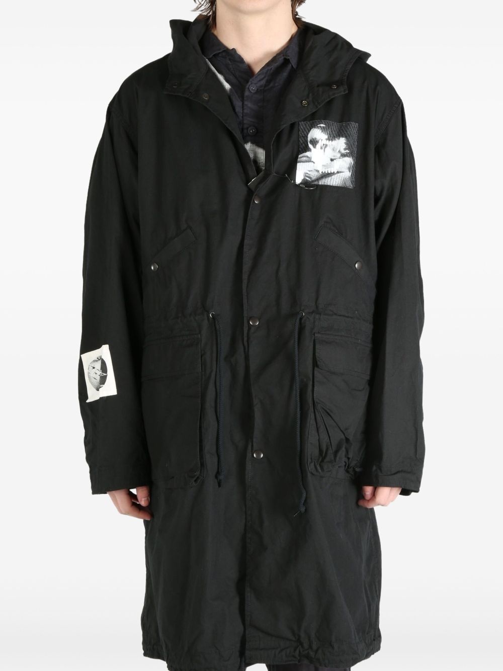 graphic-print parka coat - 3
