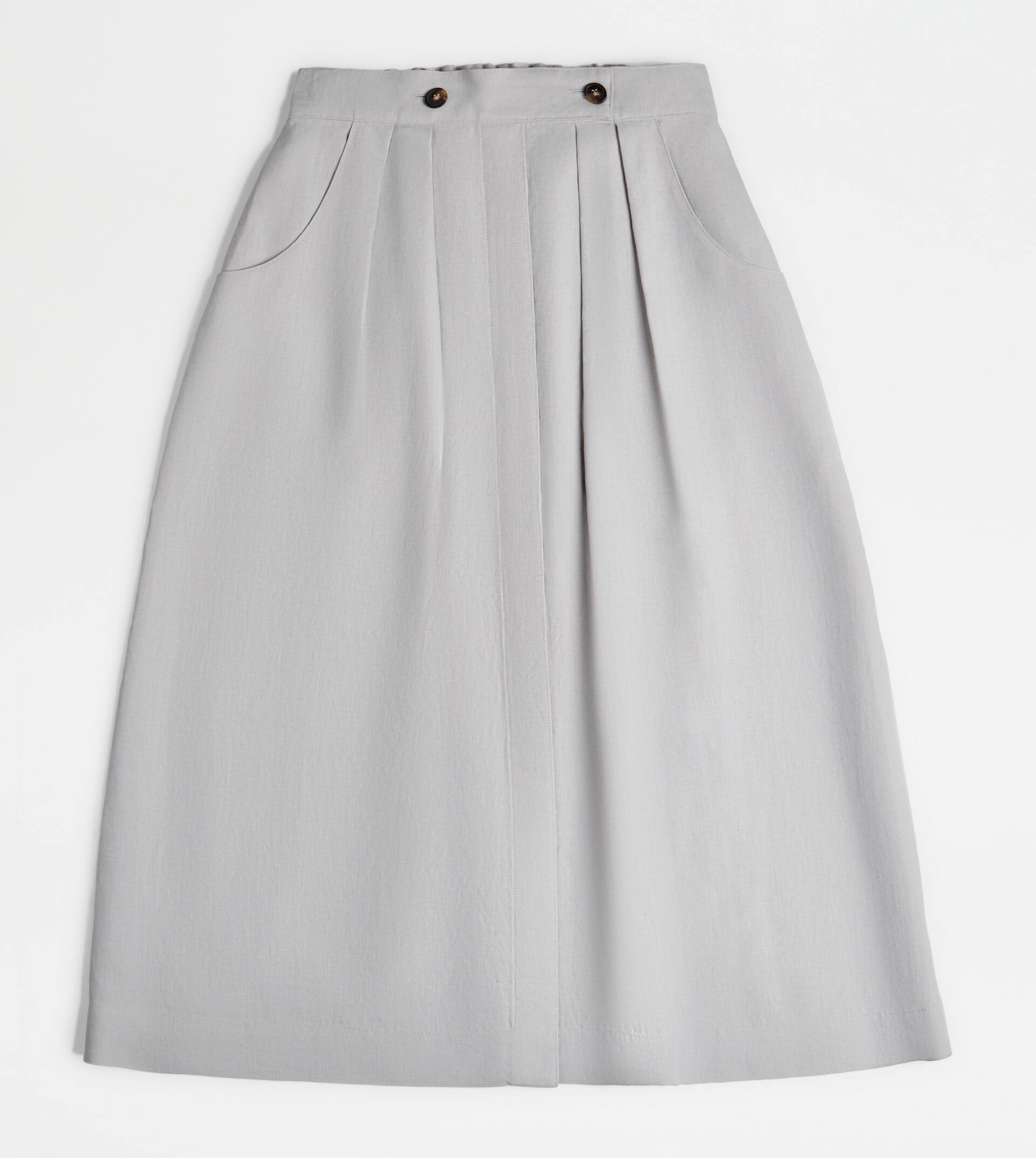 SKIRT IN LINEN - GREY - 1