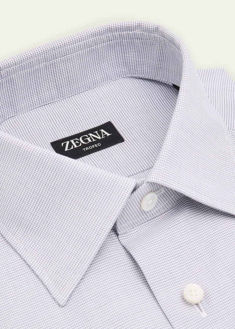 ZEGNA Men's Trofeo Cotton Micro-Check Dress Shirt outlook