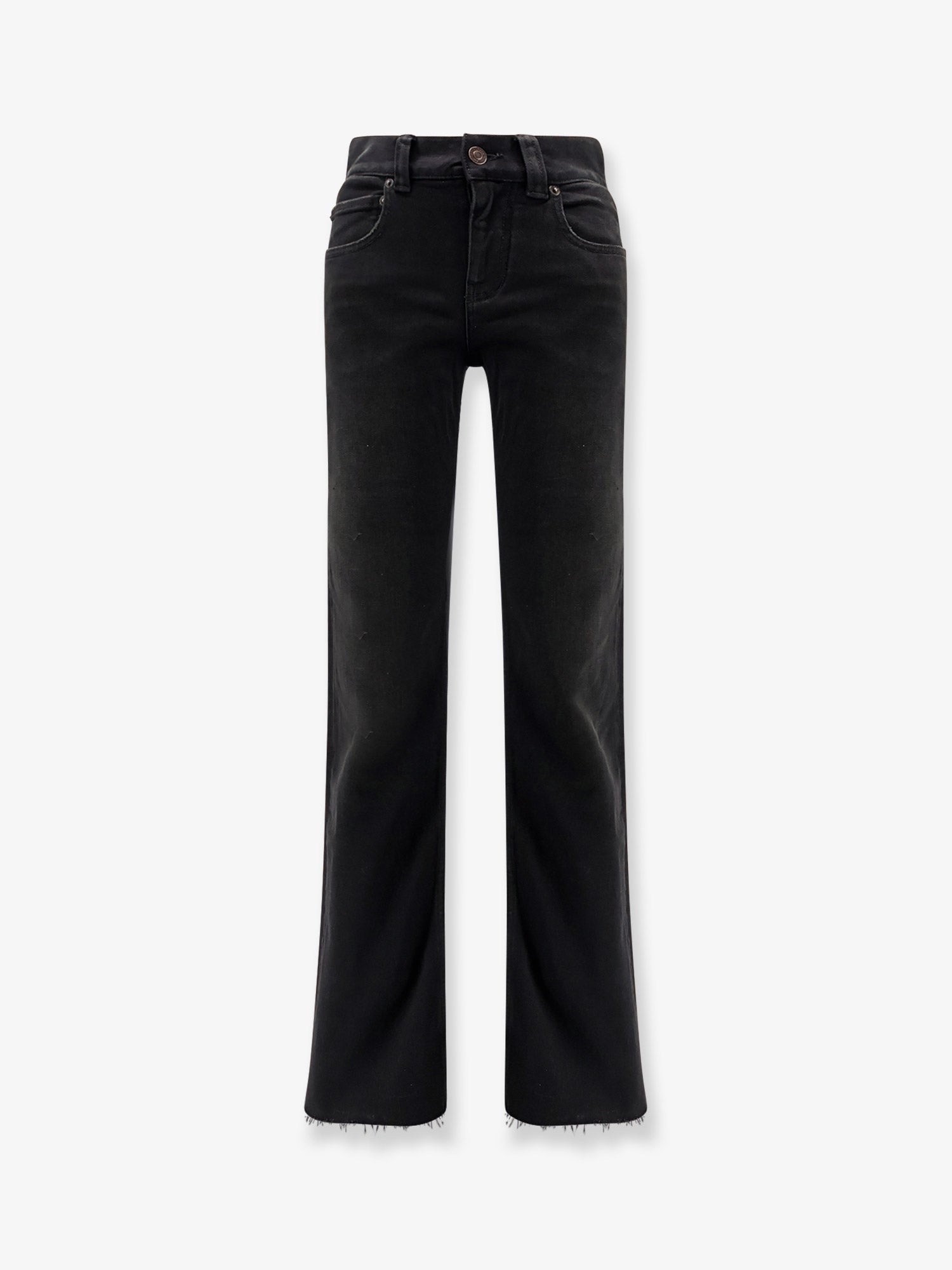 Balenciaga Denim Trousers With Frayed Edges - 1