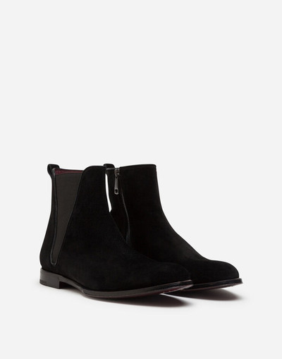 Dolce & Gabbana Velvet calfskin chelsea boots outlook