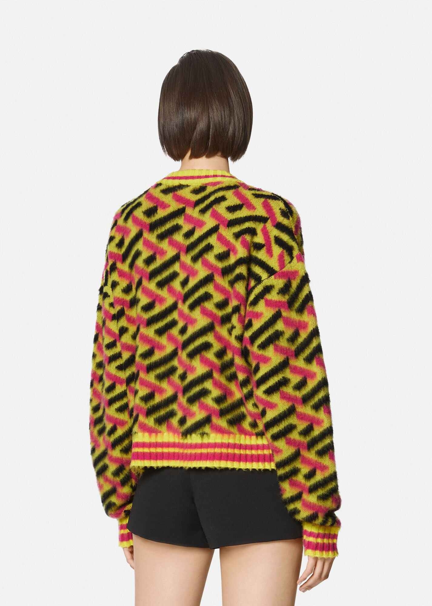 La Greca Accent Brushed Wool Sweater - 3