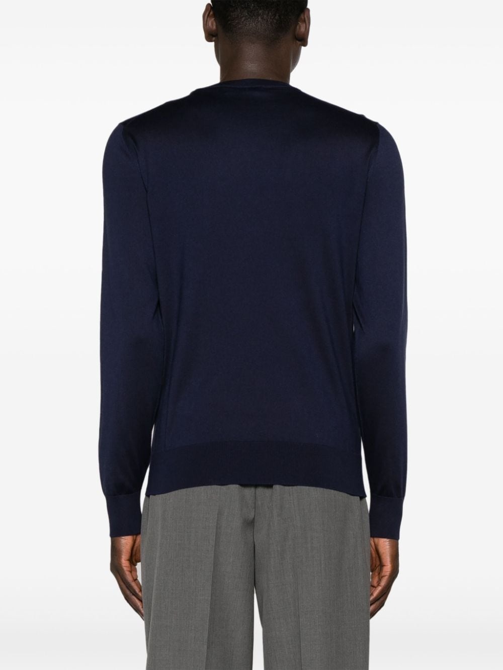 crew-neck silk jumper - 4