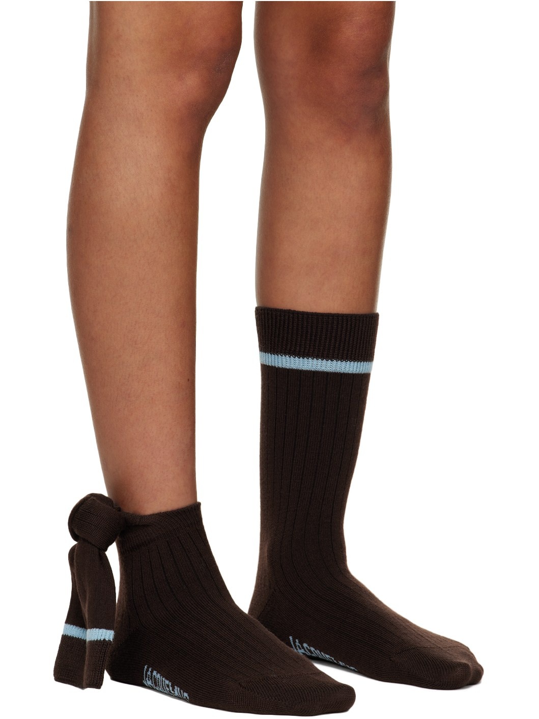 Brown Le Papier 'Les Chaussettes Noeud' Socks - 4