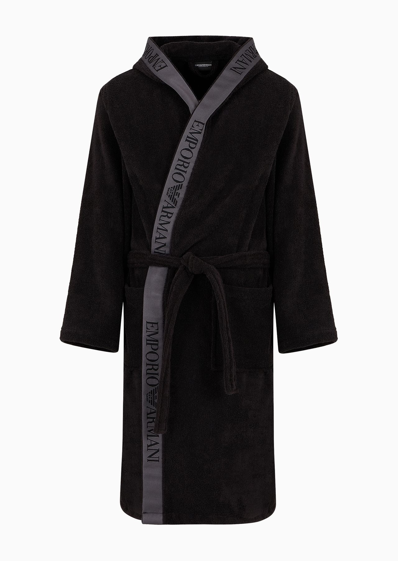Terrycloth bathrobe with Logotape band - 1