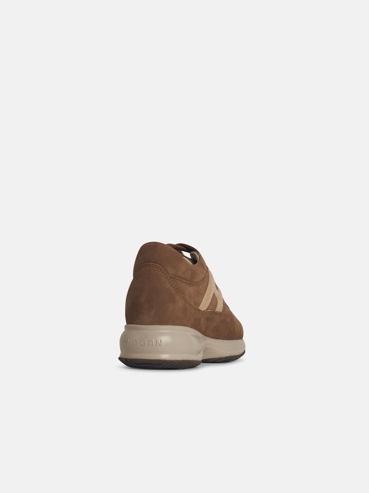 'INTERACTIVE' BROWN SUEDE SNEAKERS - 3