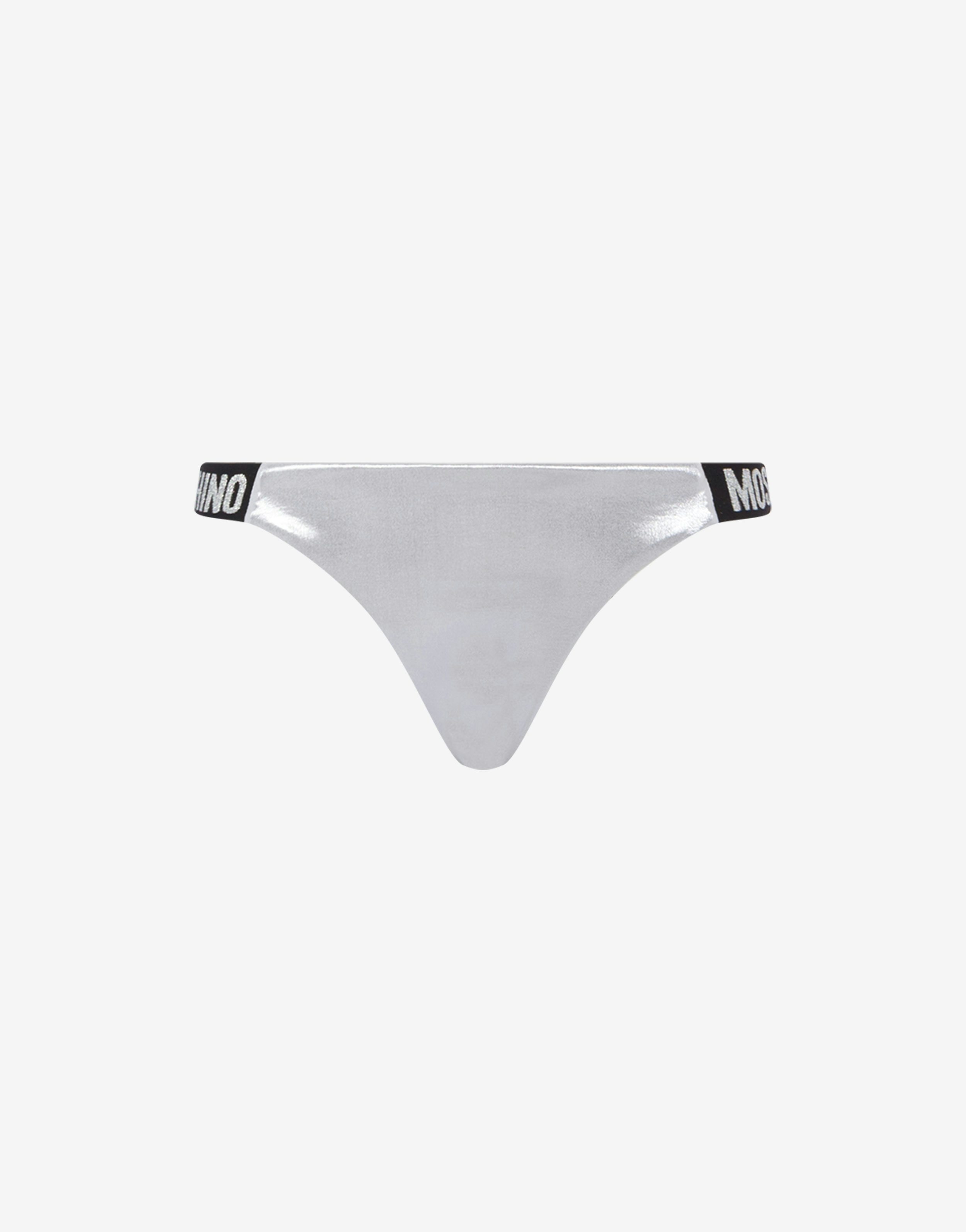 SWIM BRIEFS SHINY & SILVER - 1