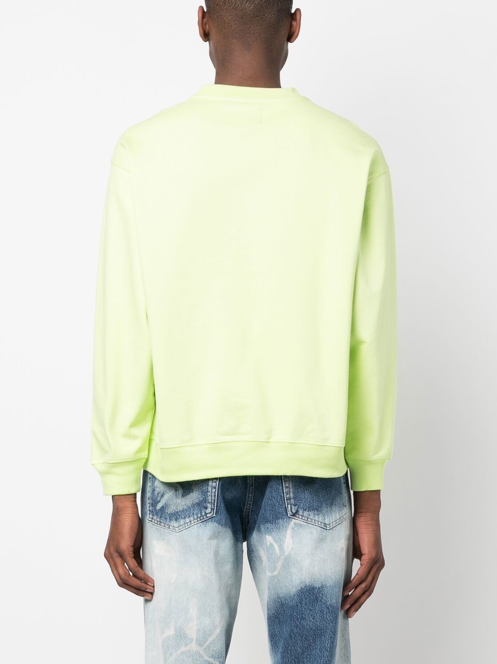 raised logo crew-neck sweatshirt - 4