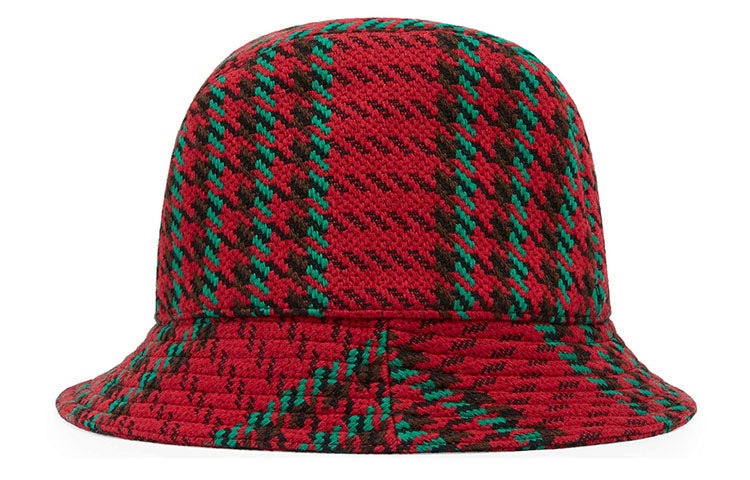 Gucci Houndstooth Wool Fedora With Interlocking G 'Red' 640876-4HABN-8200 - 4