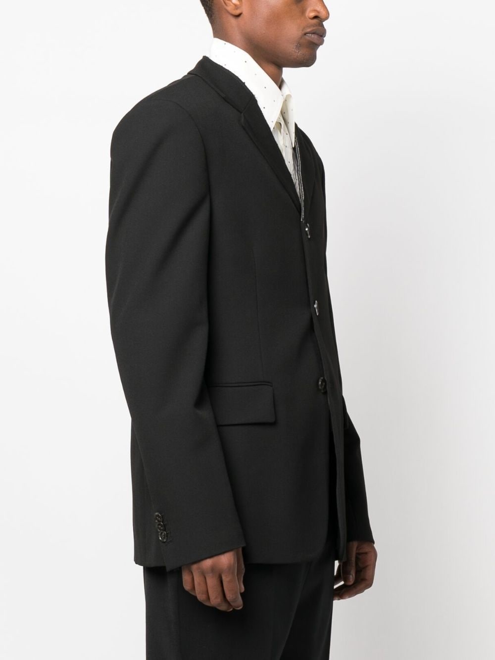 contrasting-stitch detail suit jacket - 3