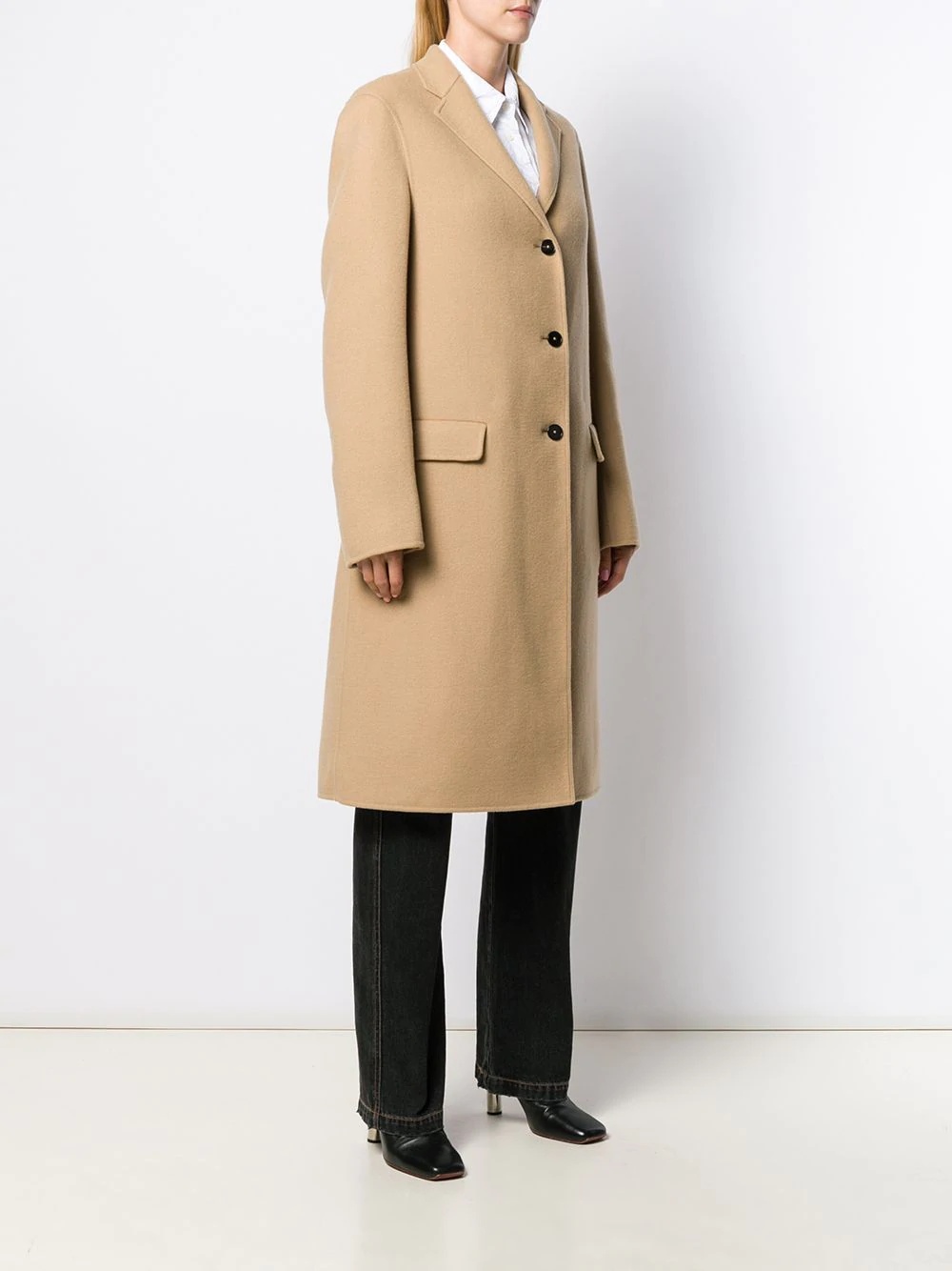 cashmere single-breasted coat - 3