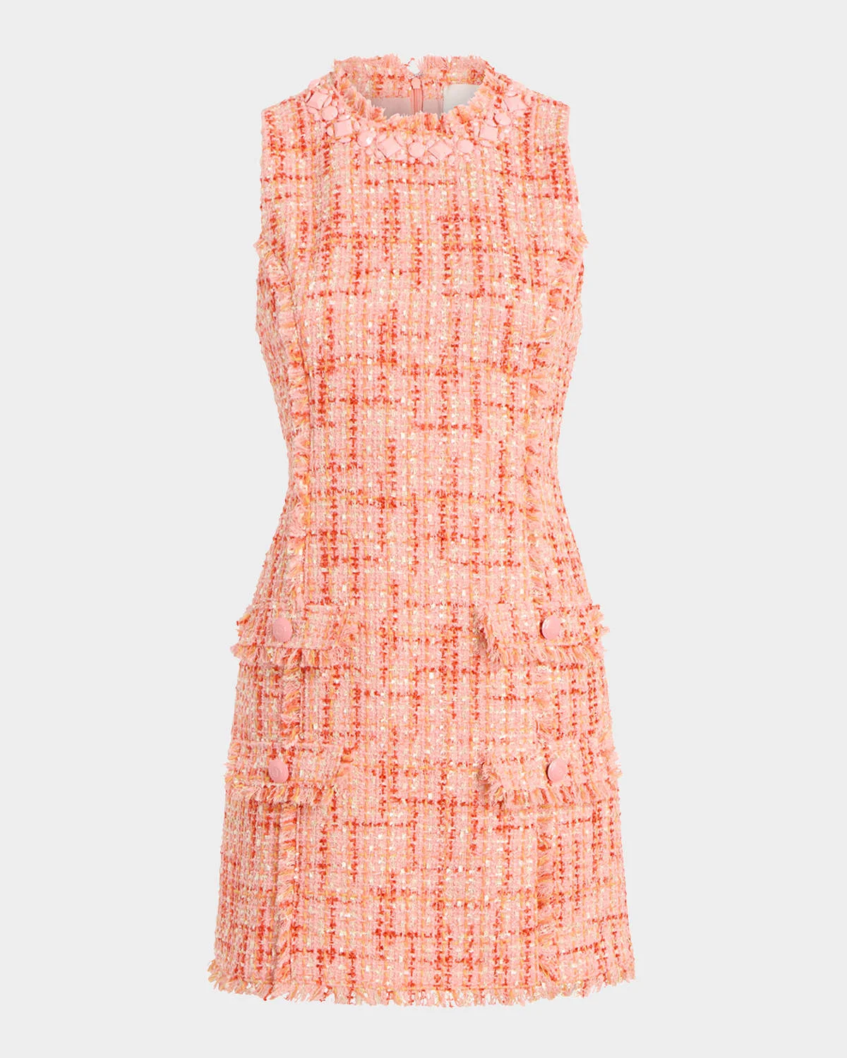 Ellisella Sleeveless Bouclé Mini Dress - 1