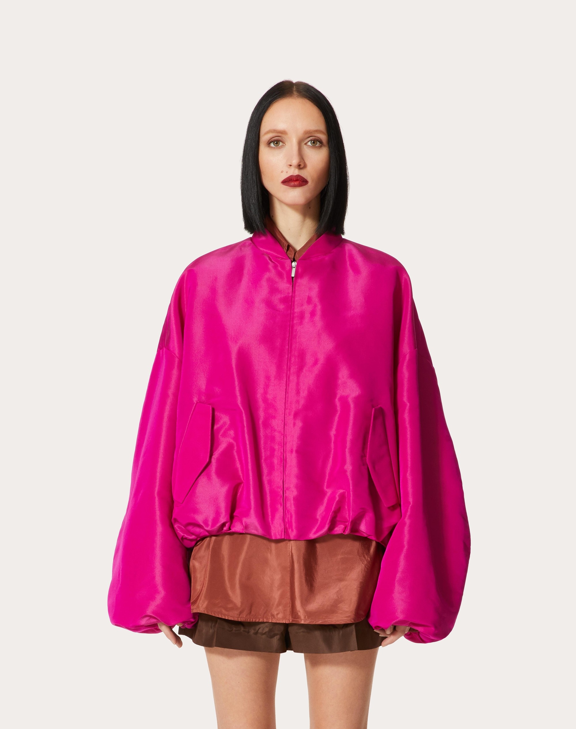PADDED FAILLE BOMBER JACKET - 3