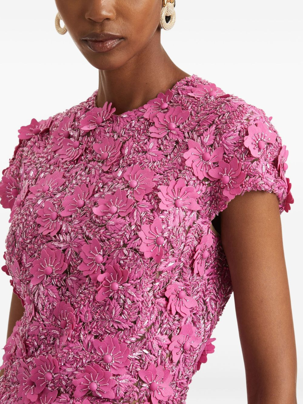 sequin-embellished raffia mini dress - 5