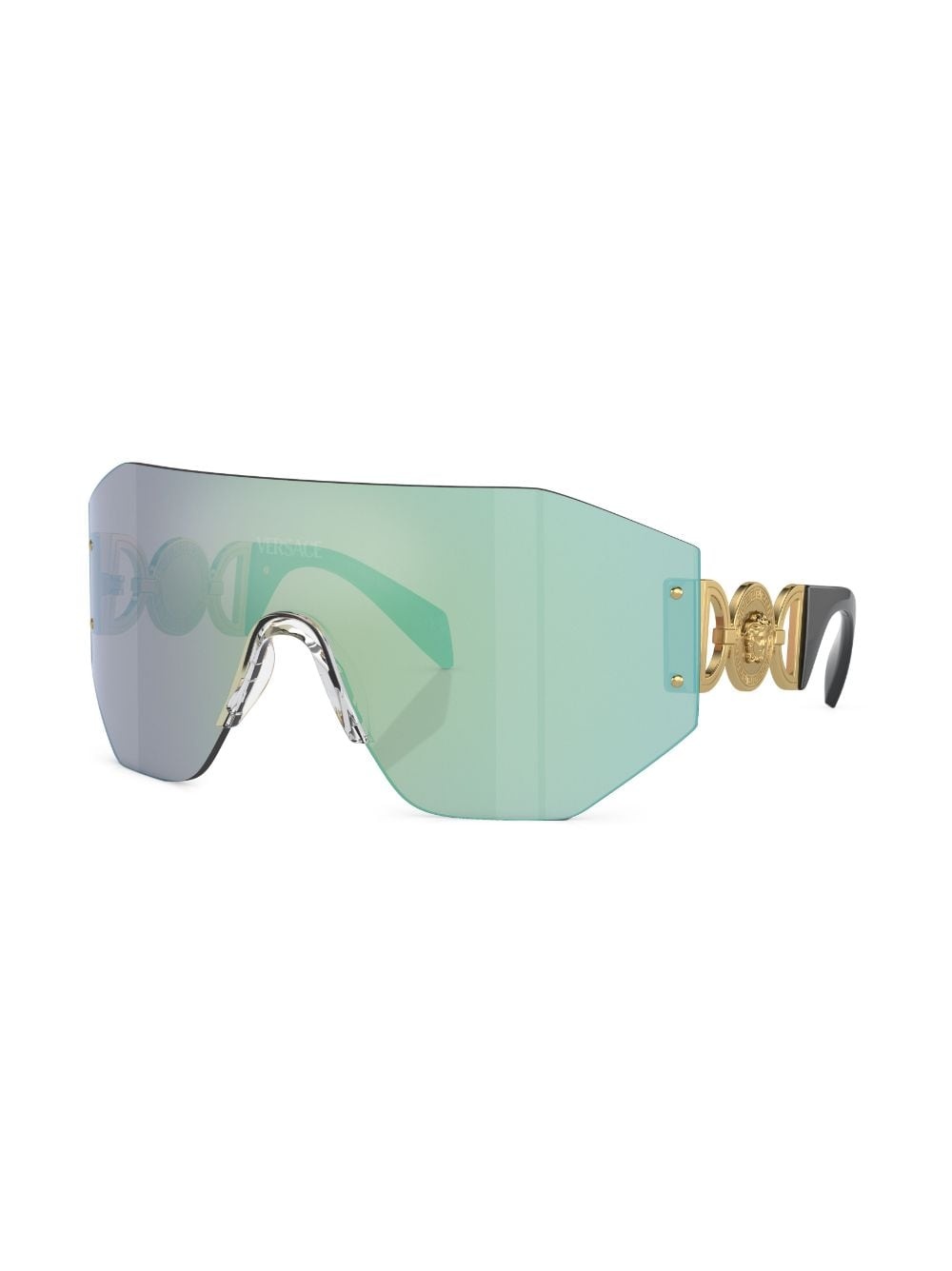 mirrored-lenses shield-frame sunglasses - 2