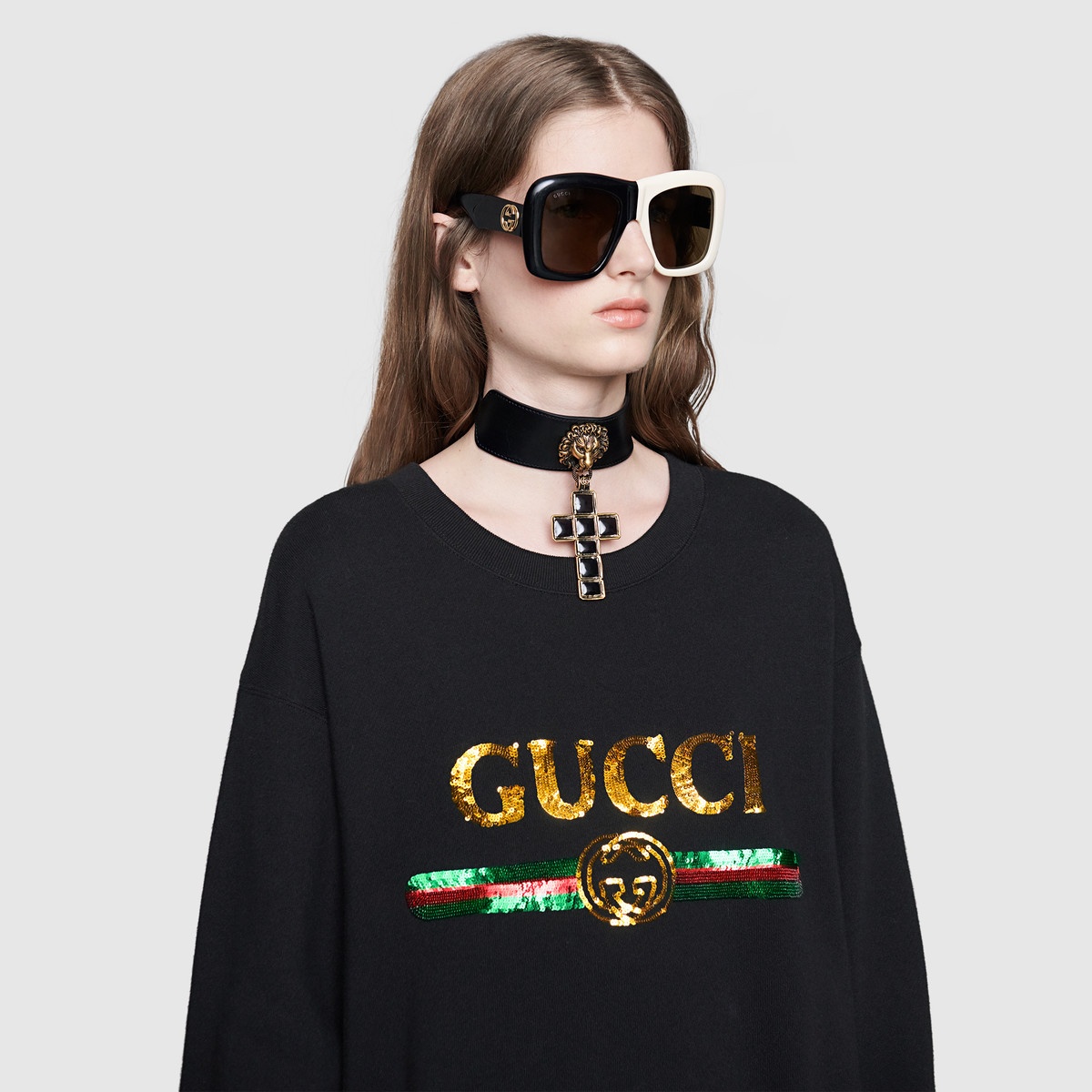 Oversize sweatshirt with Gucci logo - 5