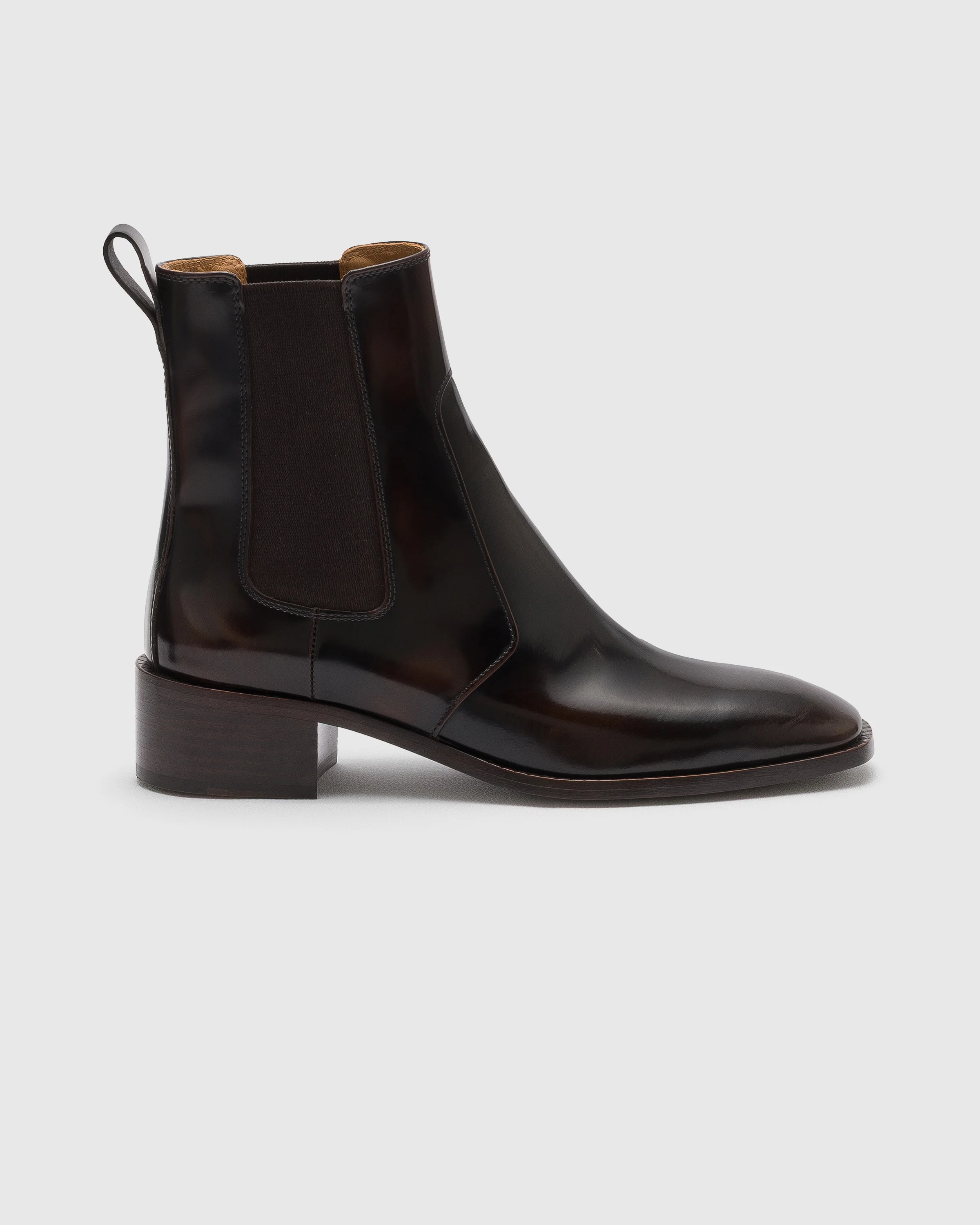 Polished Fumé Leather Chelsea Boot - 1