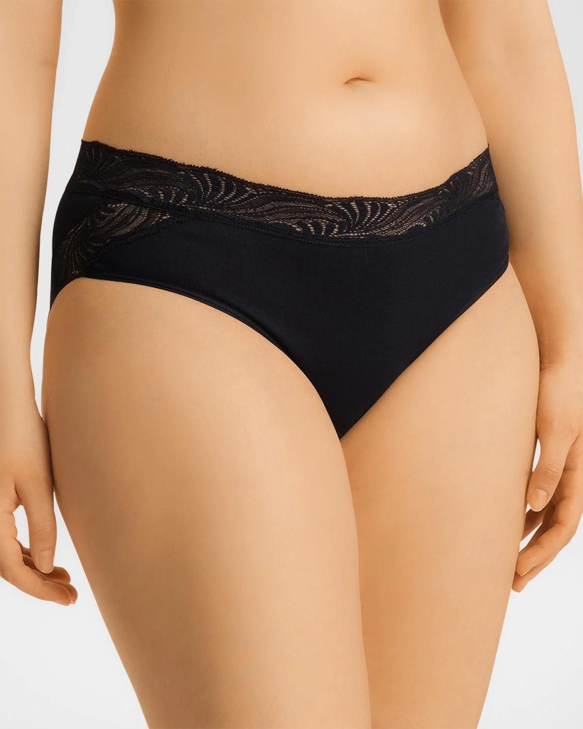 Cotton Delight Lace-Trim High-Cut Briefs - 1