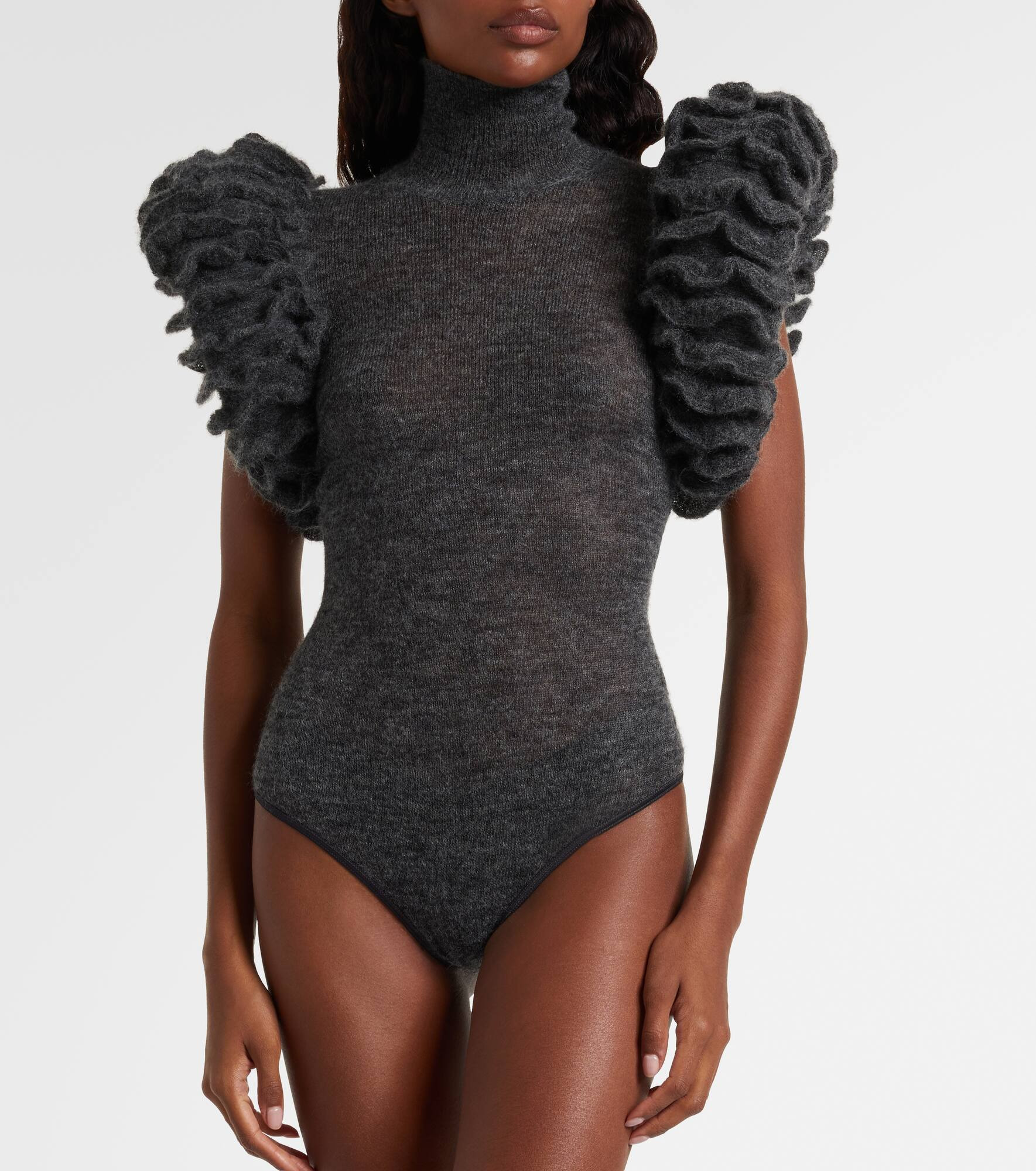 Ruffled mohair and wool-blend bodysuit - 3