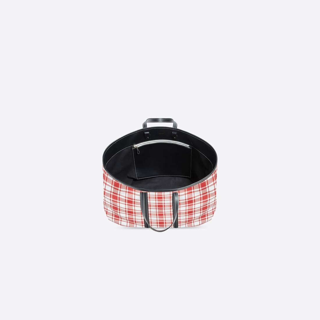 Barbes Large East-west Shopper Bag Check Printed in Red - 6