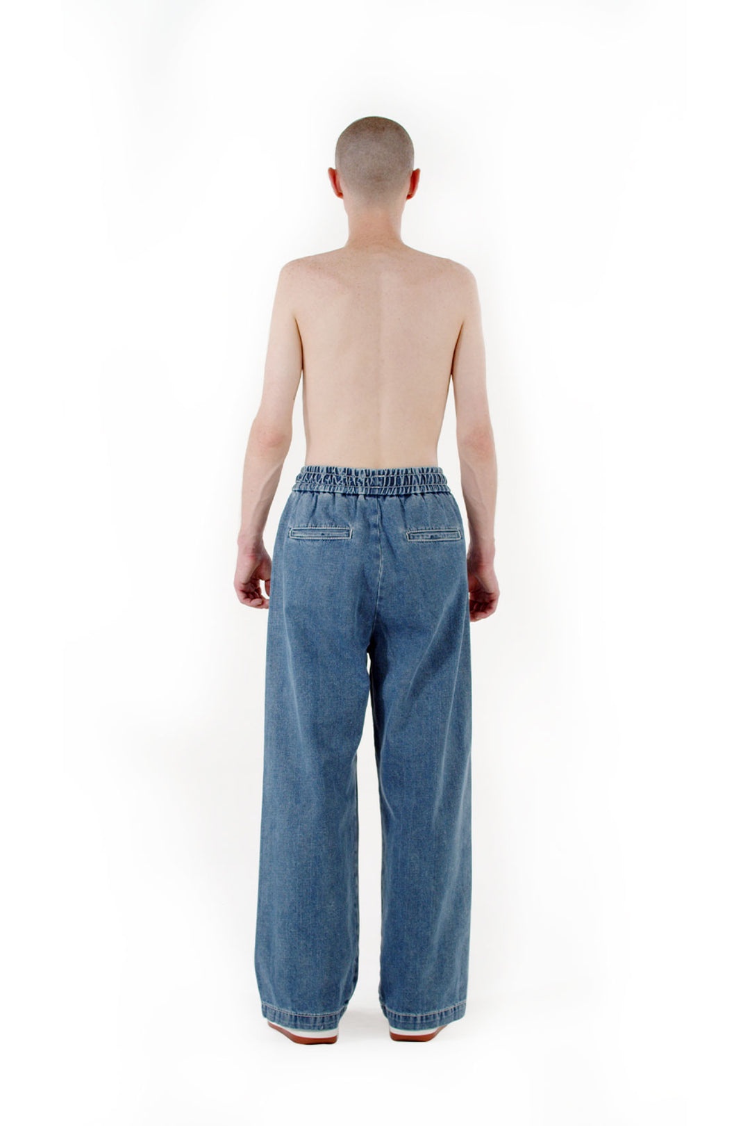 ELASTIC WASHED DENIM PANTS - 2