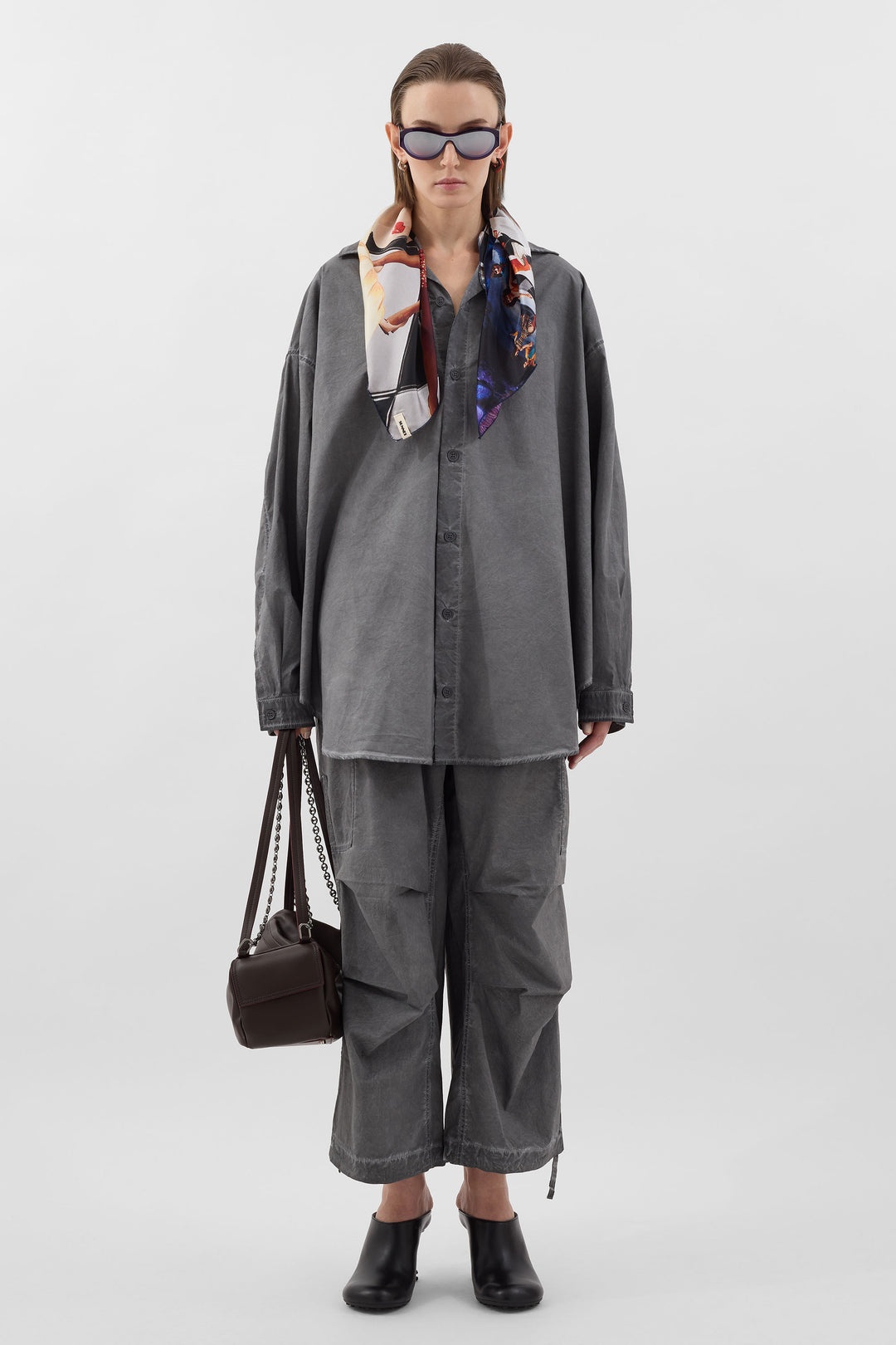 CARGO PANTS W COULISSE / anthracite - 3