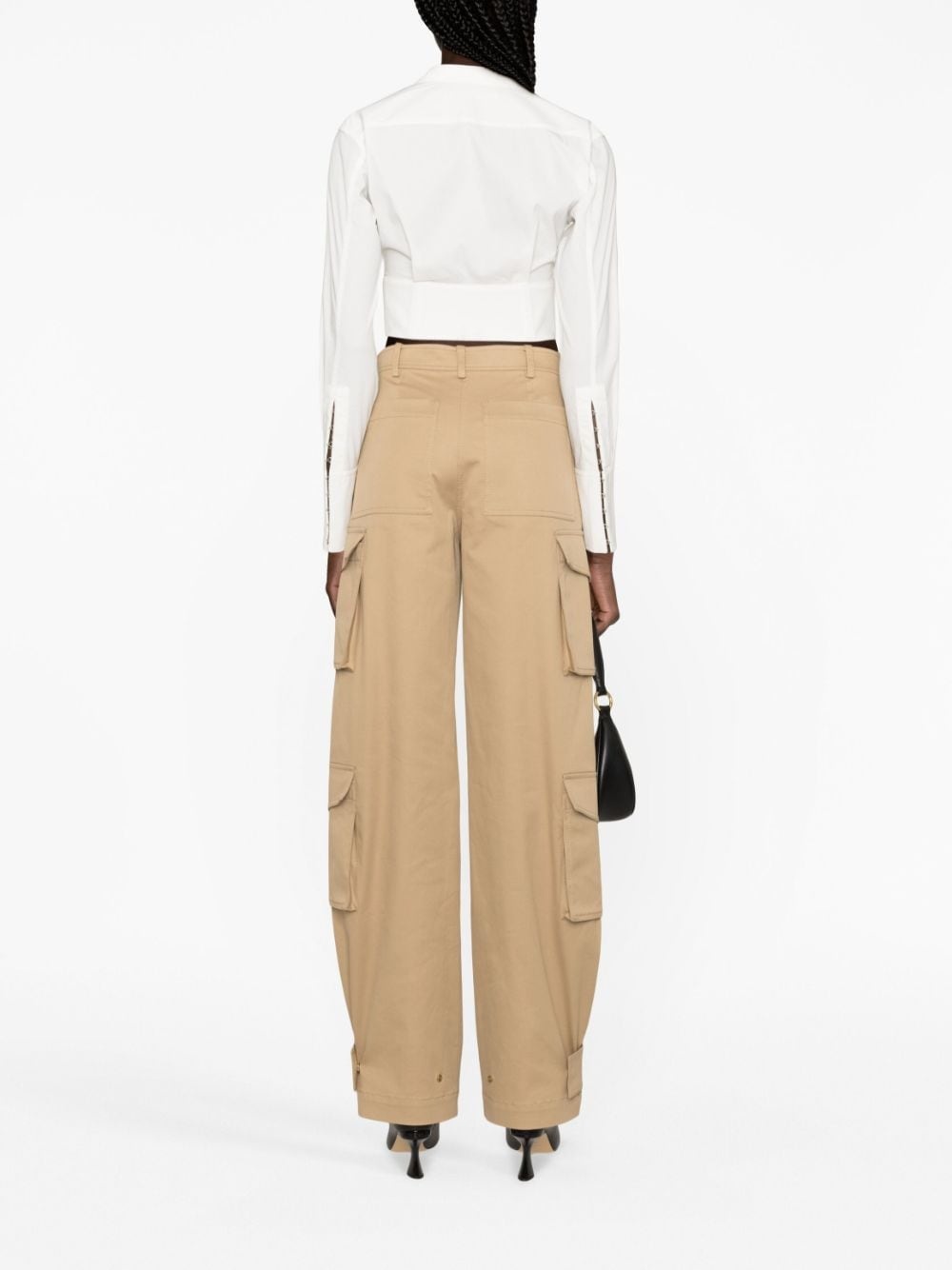 high-waisted cargo trousers - 3