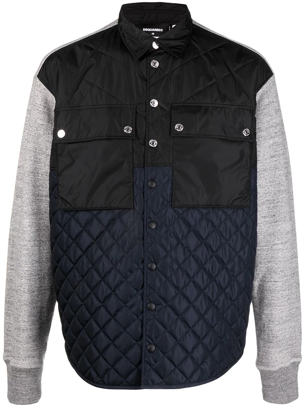 flap-pocket quilted jacket - 1