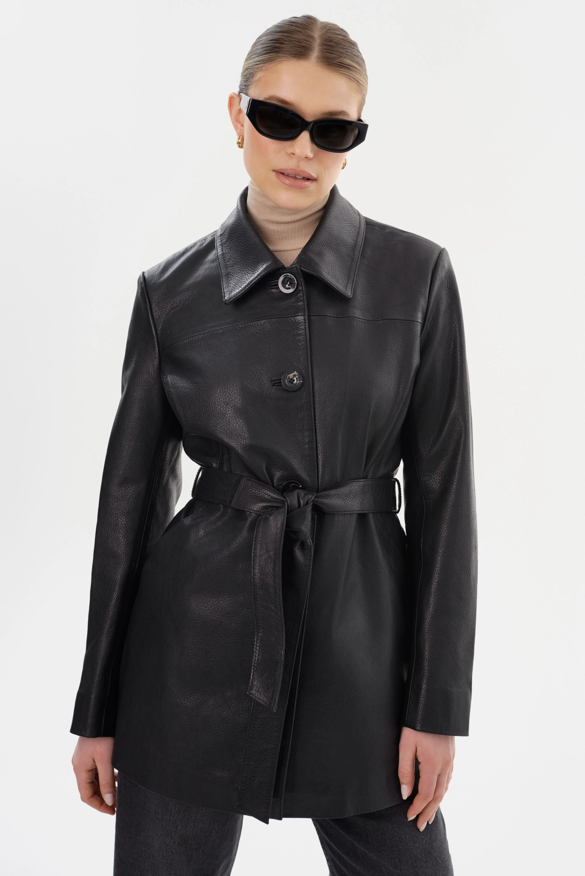 MARLOWE | Leather Trench Coat - 1