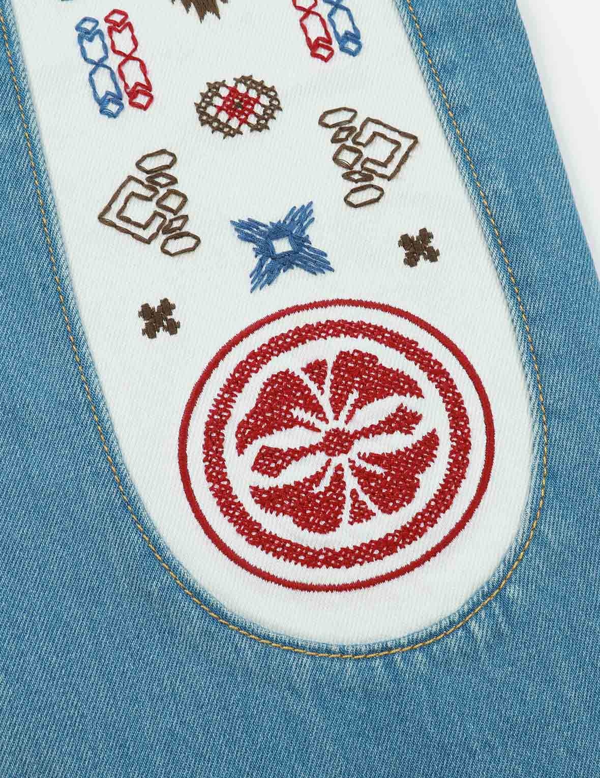 NOMADIC-PATTERN EMBROIDERED DAICOCK INSERT CARROT-FIT JEANS #2017 - 7