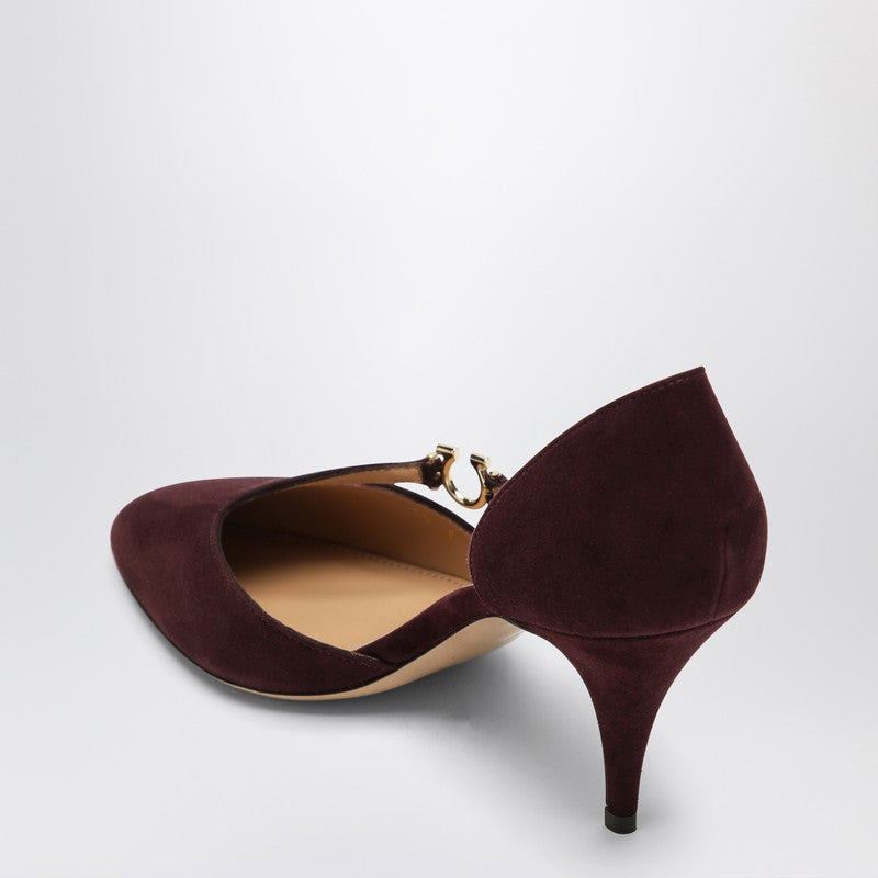 Ferragamo Pumps With Gancini Detail Dark Barolo Women - 2