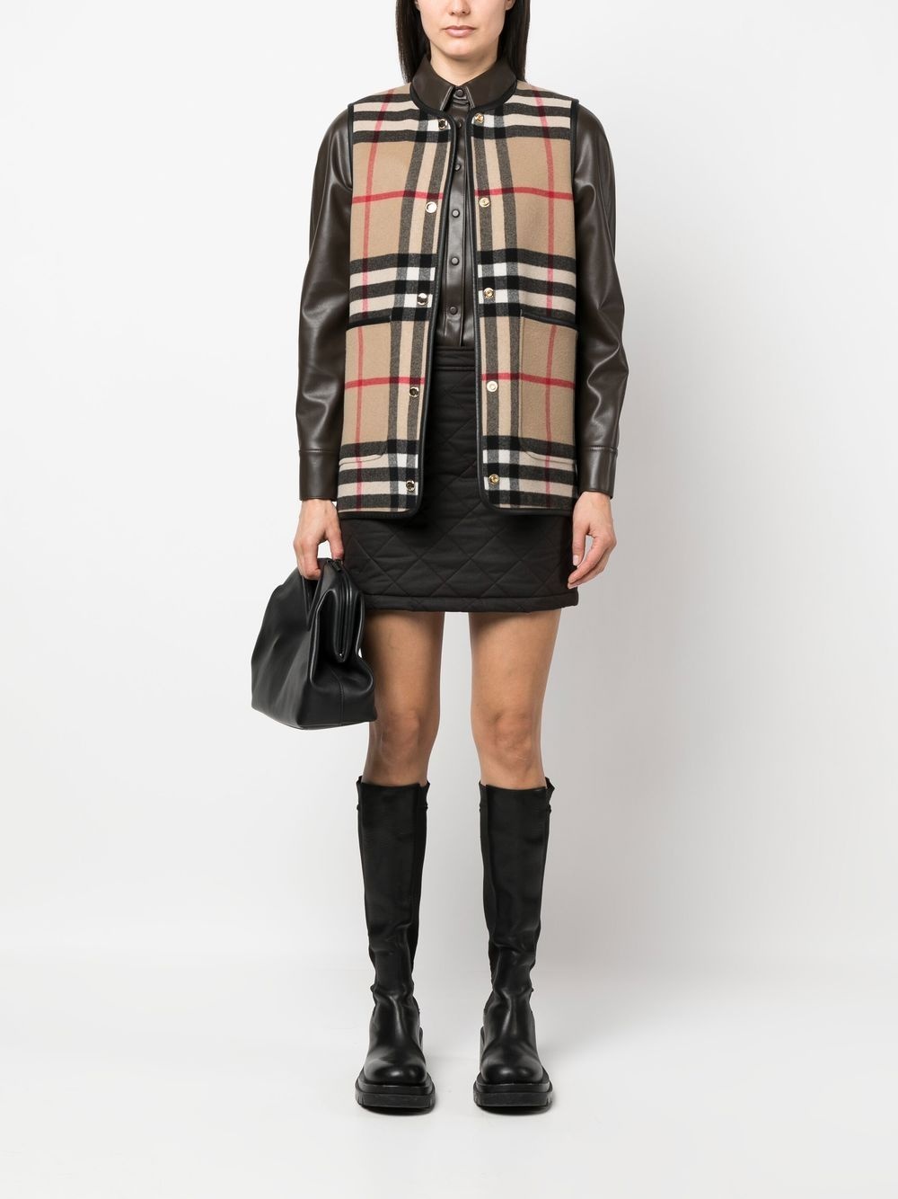 high-waist quilted skirt - 2