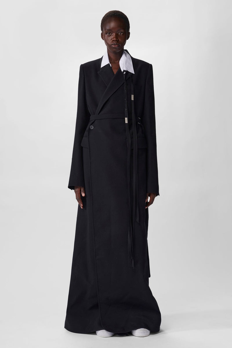 Eleni Long Wrap Coat Brushed Wool Light - 4