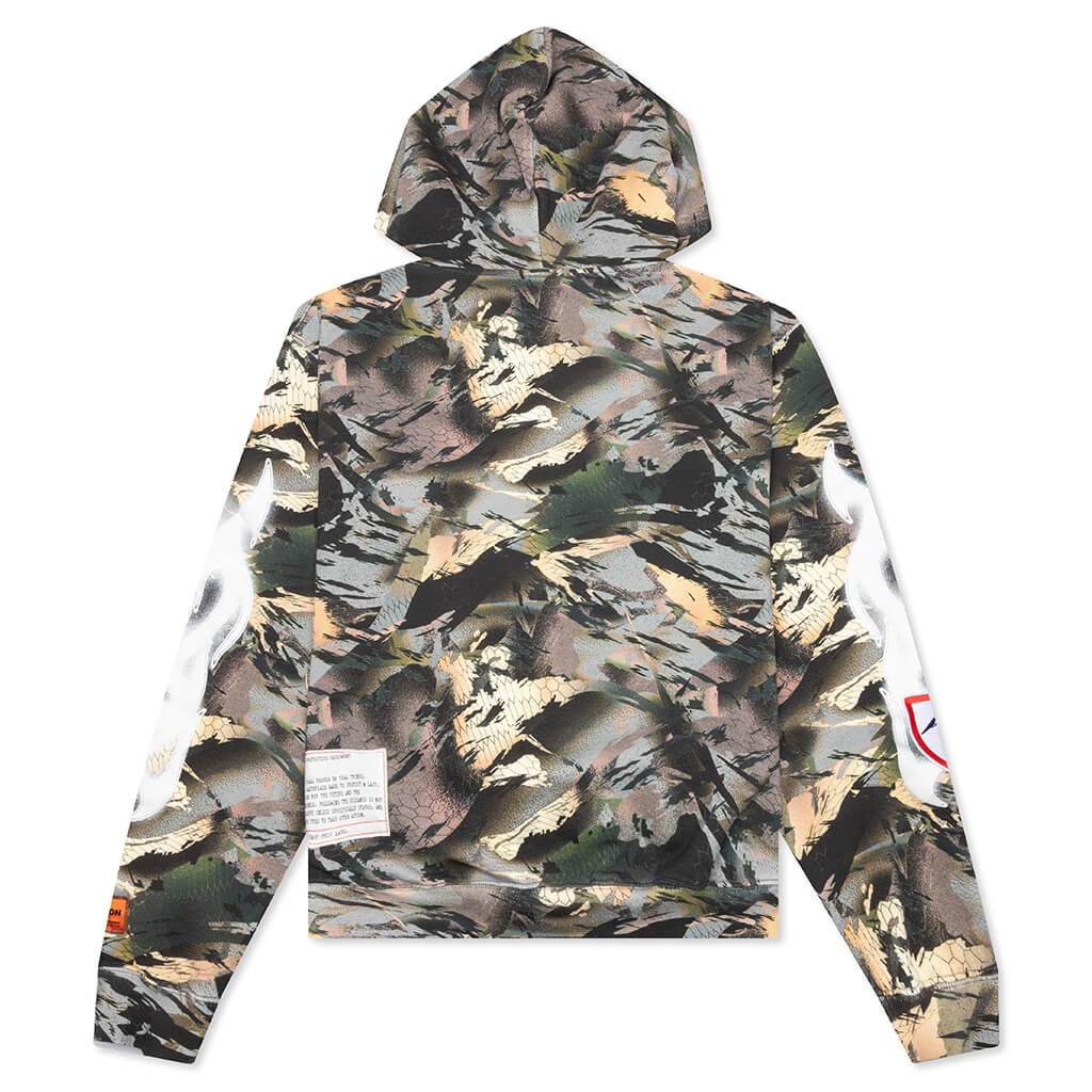 HERON PRESTON HOODIE CAMO FLAMING SLEEVE - CAMOUFLAGE GREEN - 2