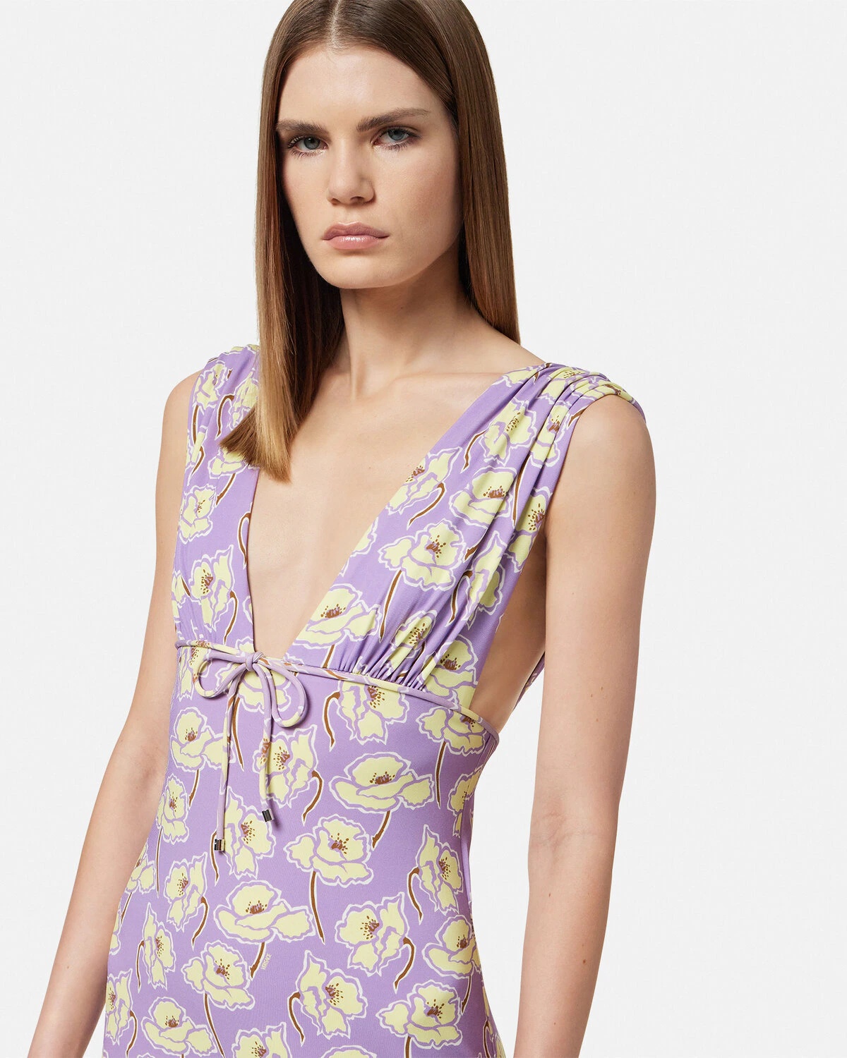 Poppies V-Neck Midi Dress - 3