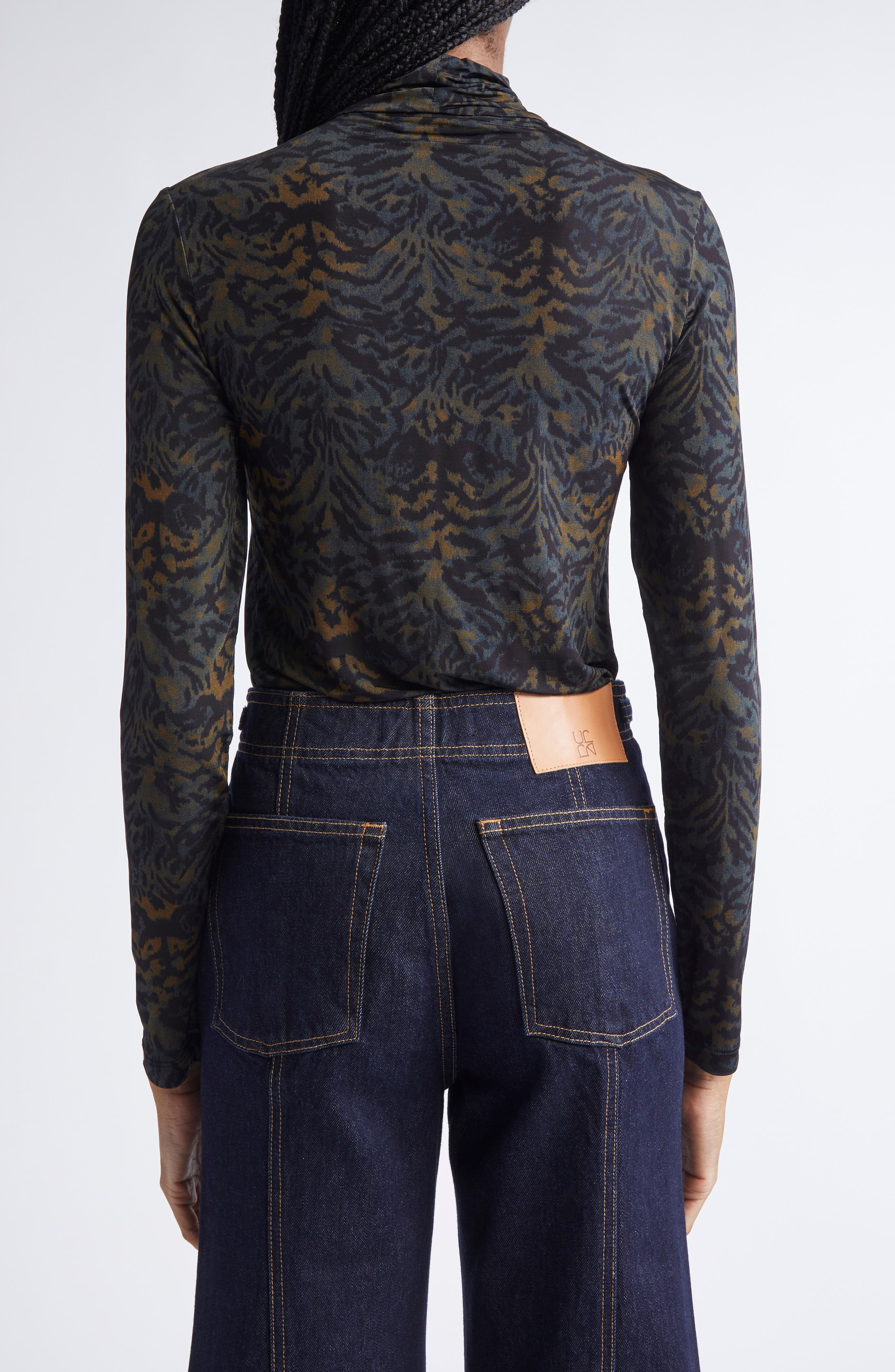 Ulla Johnson Aurelia Funnel Neck Jersey Sweater in Desert Jasper at Nordstrom - 3
