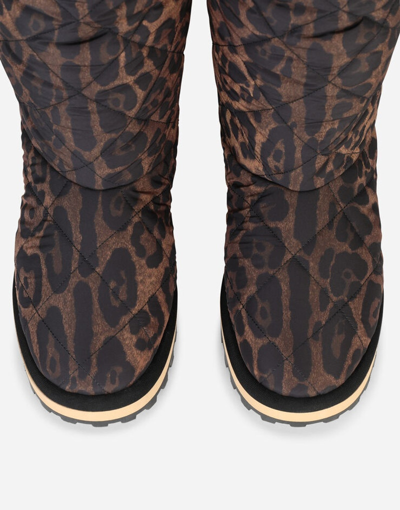 Leopard-print 나일론 시 부츠 4