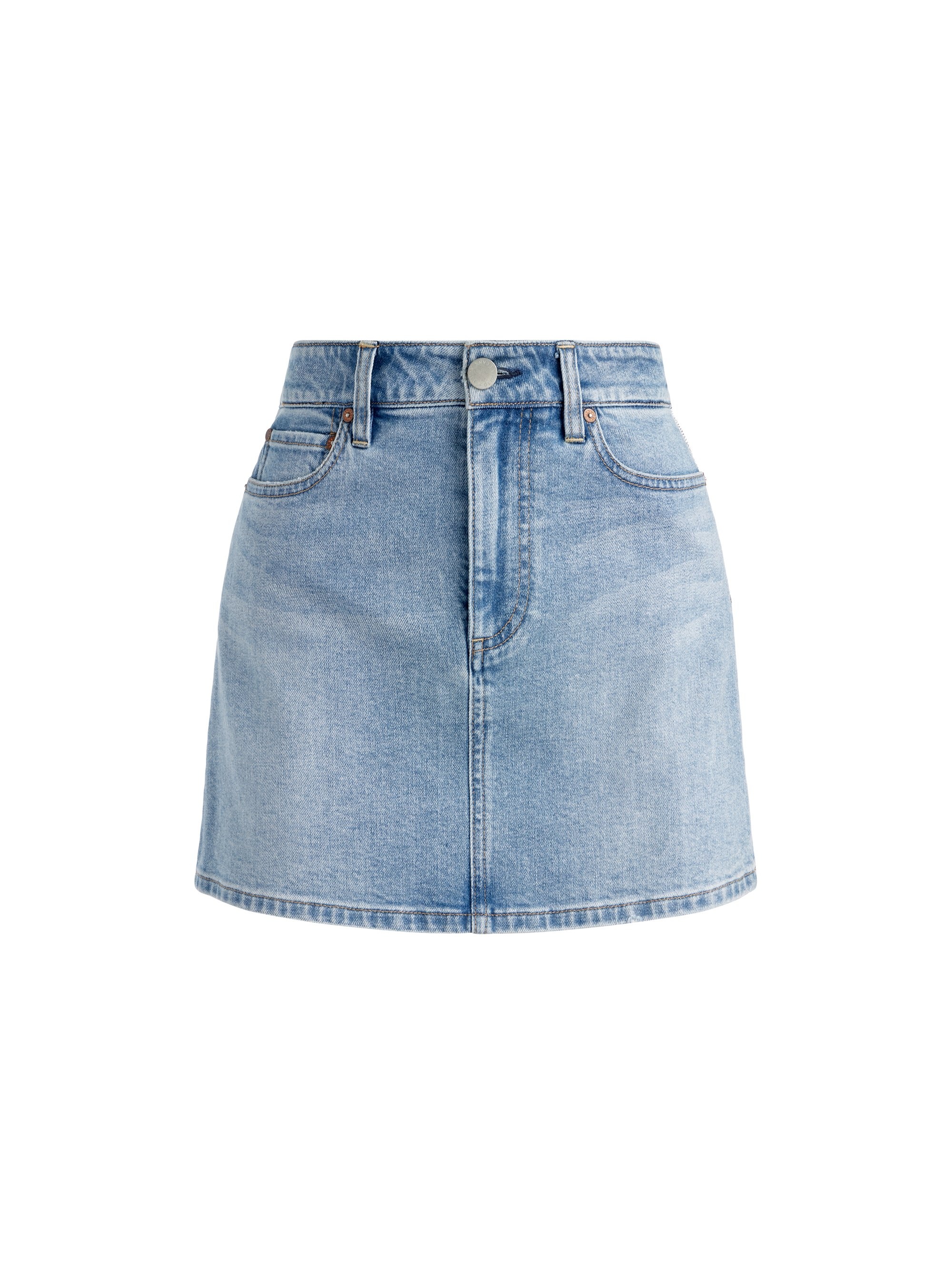 Alessandra Rich Denim Mini Skirt in Blue