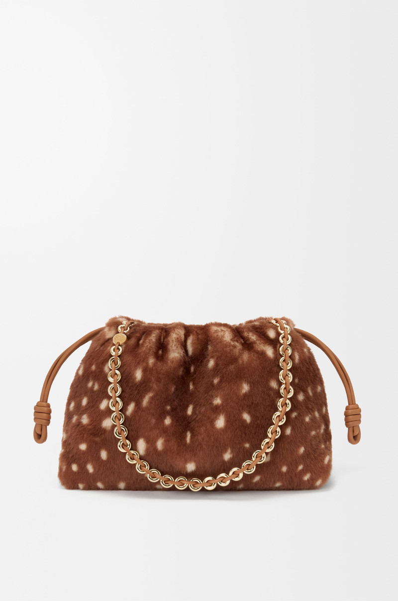 Medium Flamenco purse in printed shearling 1